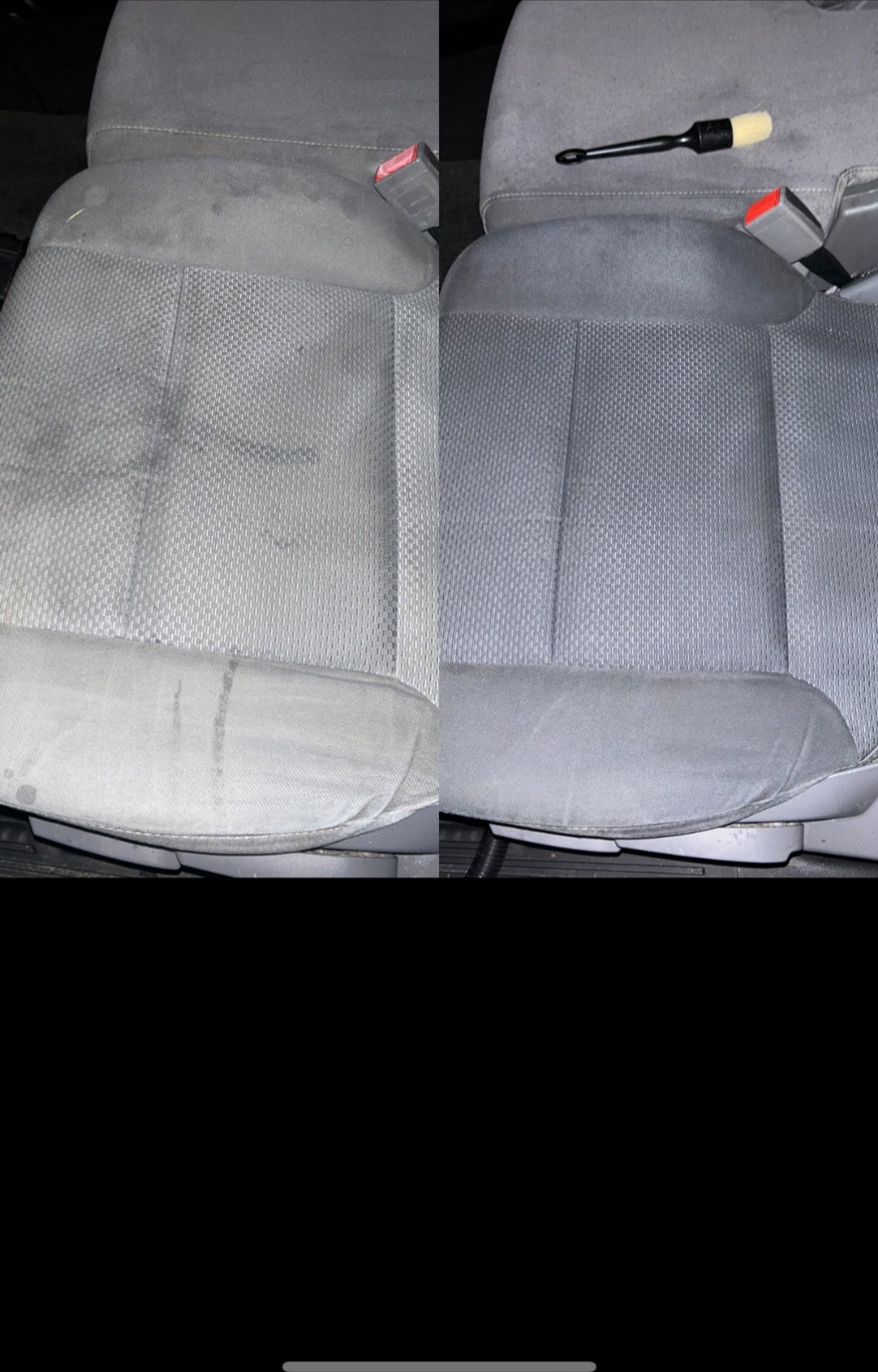 Mesh seat before and after
